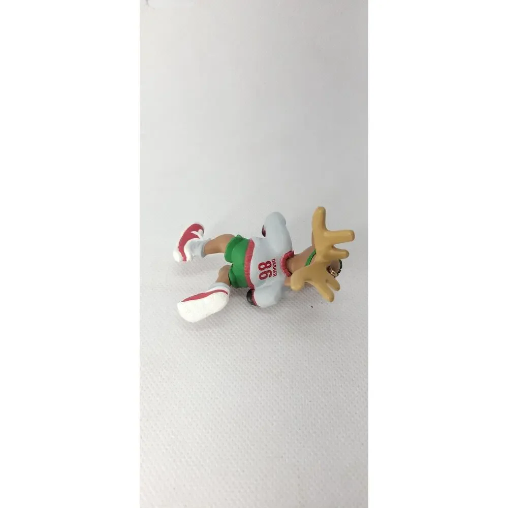 Hallmark 1986 Reindeer Figurine Plastic Animals Theme Red Green White Brown